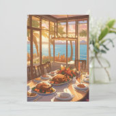 熱帯の感謝祭の饗宴=グリーティングカード 招待状 (スタンド正面)