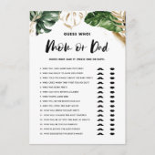 熱帯の推測誰がママまたはパパ赤ちゃんシャワーゲーム エンクロージャーカード (正面)