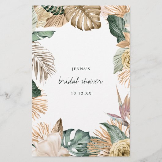 熱帯の推測誰が花嫁または花婿シャワーゲーム (裏面)