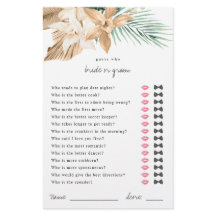 熱帯の推測誰が花嫁または花婿シャワーゲーム