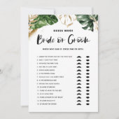 熱帯の推測誰の花嫁または花婿シャワーカード 招待状 (正面)