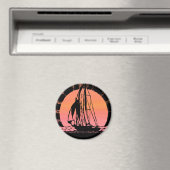 熱帯の日の出没の船 マグネット (インサイチュ (食洗機))