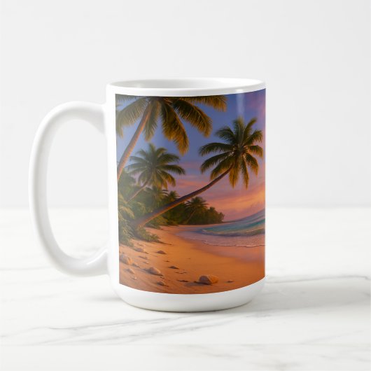 熱帯の日の出海岸線 コーヒーマグカップ (左)