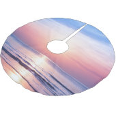 熱帯の日の出：海、空、セレニティ ブラッシュドポリエステルツリースカート (アングル)