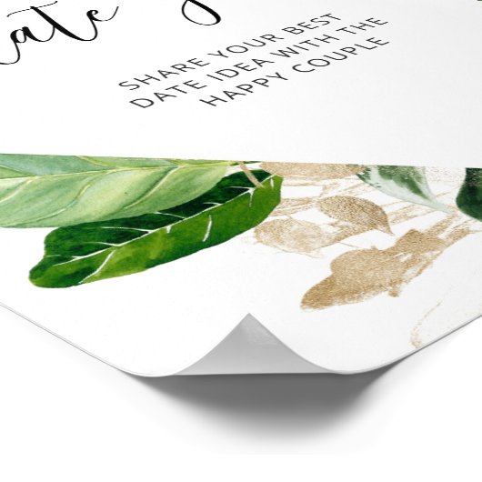 熱帯の日付の夜のアイディア。日付jarブライダルシャワー ポスター (角)