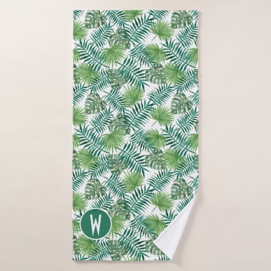 熱帯の明るい緑のパーム離れのバスタオルセット バスタオルセット (バスタオル)