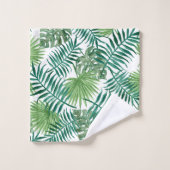 熱帯の明るい緑のパーム離れのバスタオルセット バスタオルセット (ウォッシュタオル)