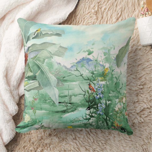 熱帯の景色 クッション (ブランケット)