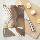 熱帯の晴れたエキゾチックな貝殻 キッチンタオル (四つ折り)