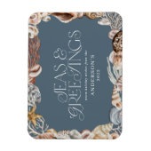 熱帯の暖かいクリスマスの海と挨拶モダン マグネット (縦)