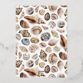 熱帯の暖かいクリスマスの海と挨拶モダン 箔シーズンカード (裏面)