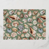 熱帯の暖かいクリスマスの海と挨拶モダン 箔シーズンカード (裏面)