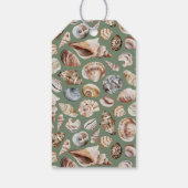 熱帯の暖かいクリスマスの海の挨拶の写真グリーン ギフトタグ (裏面)