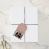 熱帯の暖かいクリスマスの海の挨拶フォトピンク ギフトタグ (より糸付き)