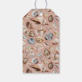 熱帯の暖かいクリスマスの海の挨拶フォトピンク ギフトタグ (裏面)