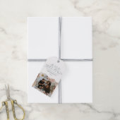 熱帯の暖かいクリスマスの海の挨拶フォトブルー ギフトタグ (より糸付き)