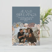 熱帯の暖かいクリスマスの海の挨拶フォトブルー  シーズンカード (スタンド正面)