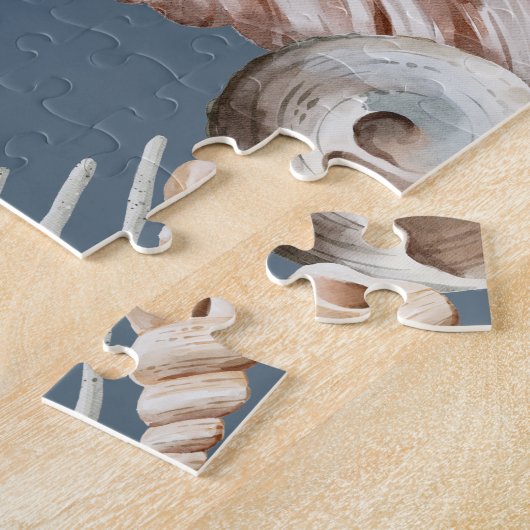 熱帯の暖かい海の貝殻の夏の休暇ファミリーユーザー ジグソーパズル (側面)