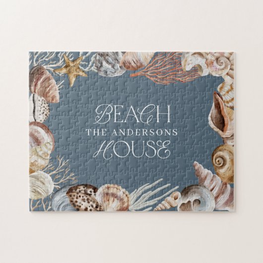 熱帯の暖かい海の貝殻の夏の休暇ファミリーユーザー ジグソーパズル (横)