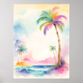 熱帯の木々の美しいスケッチ ポスター (正面)