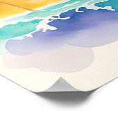 熱帯の木々の美しいスケッチ ポスター (角)