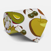 熱帯の果実のシームレスなパターン黄色と白 ネクタイ (ロール)