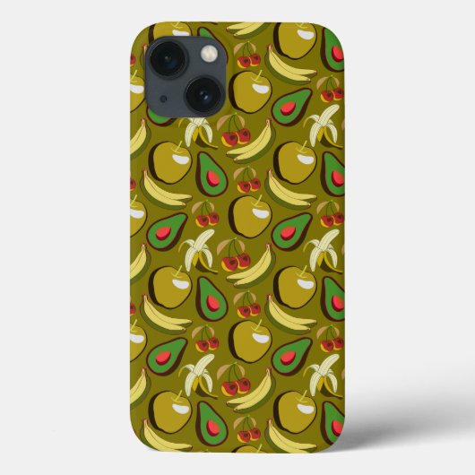 熱帯の果実の継ぎ目のないパターン黄色 Case-Mate iPhoneケース (裏面)