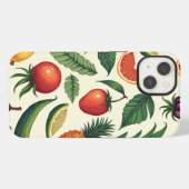 熱帯の果物と野菜のパターンipone 13ケース iPhoneケース (裏面横)