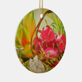 熱帯の果物の水彩画による静物アート絵画 セラミックオーナメント (右)