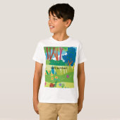 熱帯の森の花とてんとう虫 Tシャツ (正面フル)