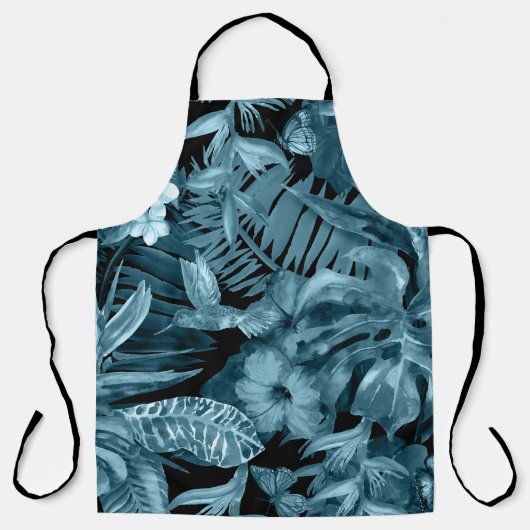 熱帯の水のカラーパラダイス:ジャングルの花 エプロン (正面)