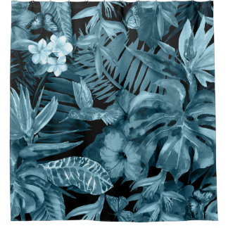 熱帯の水のカラーパラダイス：ジャングルの花 シャワーカーテン