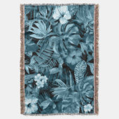 熱帯の水のカラーパラダイス:ジャングルの花 スローブランケット (正面縦)