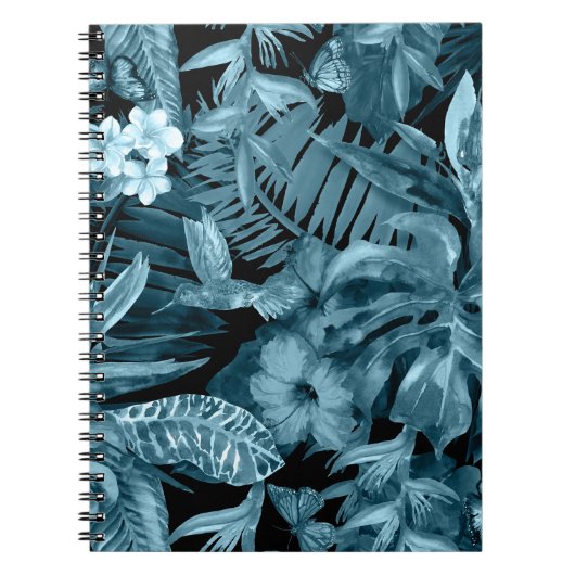 熱帯の水のカラーパラダイス:ジャングルの花 ノートブック (正面)