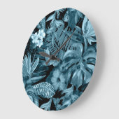 熱帯の水のカラーパラダイス：ジャングルの花 ラージ壁時計 (傾斜)