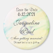 熱帯の水のカラーマグネットを保存する マグネット (正面)