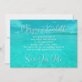 熱帯の水の目的地の結婚式の日付を保存 招待状 (正面)
