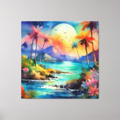 熱帯の水の色のシーンパズル キャンバスプリント (正面)
