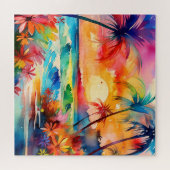 熱帯の水の色のシーンパズル ジグソーパズル (横)