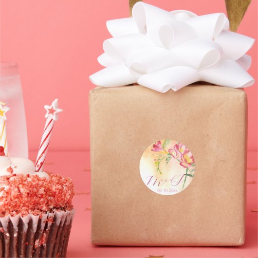 熱帯の水の色のフリーシア ラウンドシール (パーティー)