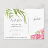 熱帯の水の色のフローラは日付を保存 案内ポストカード (裏面)