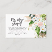 熱帯の水の色のフローラベビーノーラップシャワー プレイスカード (裏面)