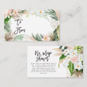 熱帯の水の色のフローラベビーノーラップシャワー プレイスカード (正面/裏面)