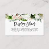 熱帯の水の色のフローラベビーノーラップシャワー プレイスカード (裏面)