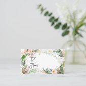 熱帯の水の色のフローラベビーノーラップシャワー プレイスカード (スタンド正面)