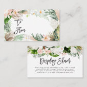 熱帯の水の色のフローラベビーノーラップシャワー プレイスカード (正面/裏面)