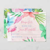 熱帯の水の色のフローラ花嫁になるレシピカード ポストカード (正面/裏面)