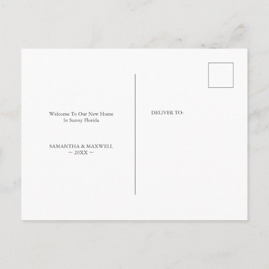 熱帯の水の色のヤシの木のアドレスの変更 案内ポストカード (裏面)