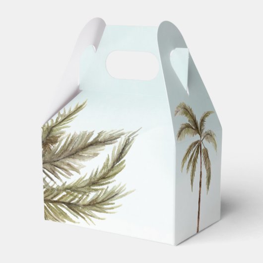 熱帯の水の色のヤシの木ベビーシャワー フェイバーボックス (裏面サイド)