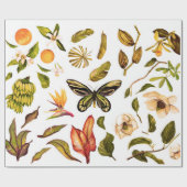 熱帯の水の色のヴィンテージセットで孤立した小片 ラッピングペーパー (フラット)